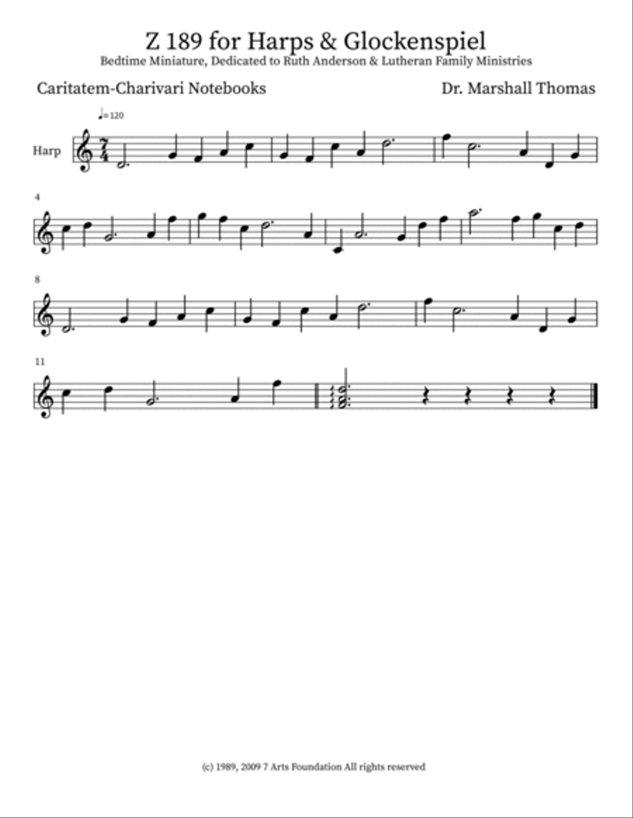 Z 189 for Harps & Glockenspiel Glockenspiel scores gallery preview page 3