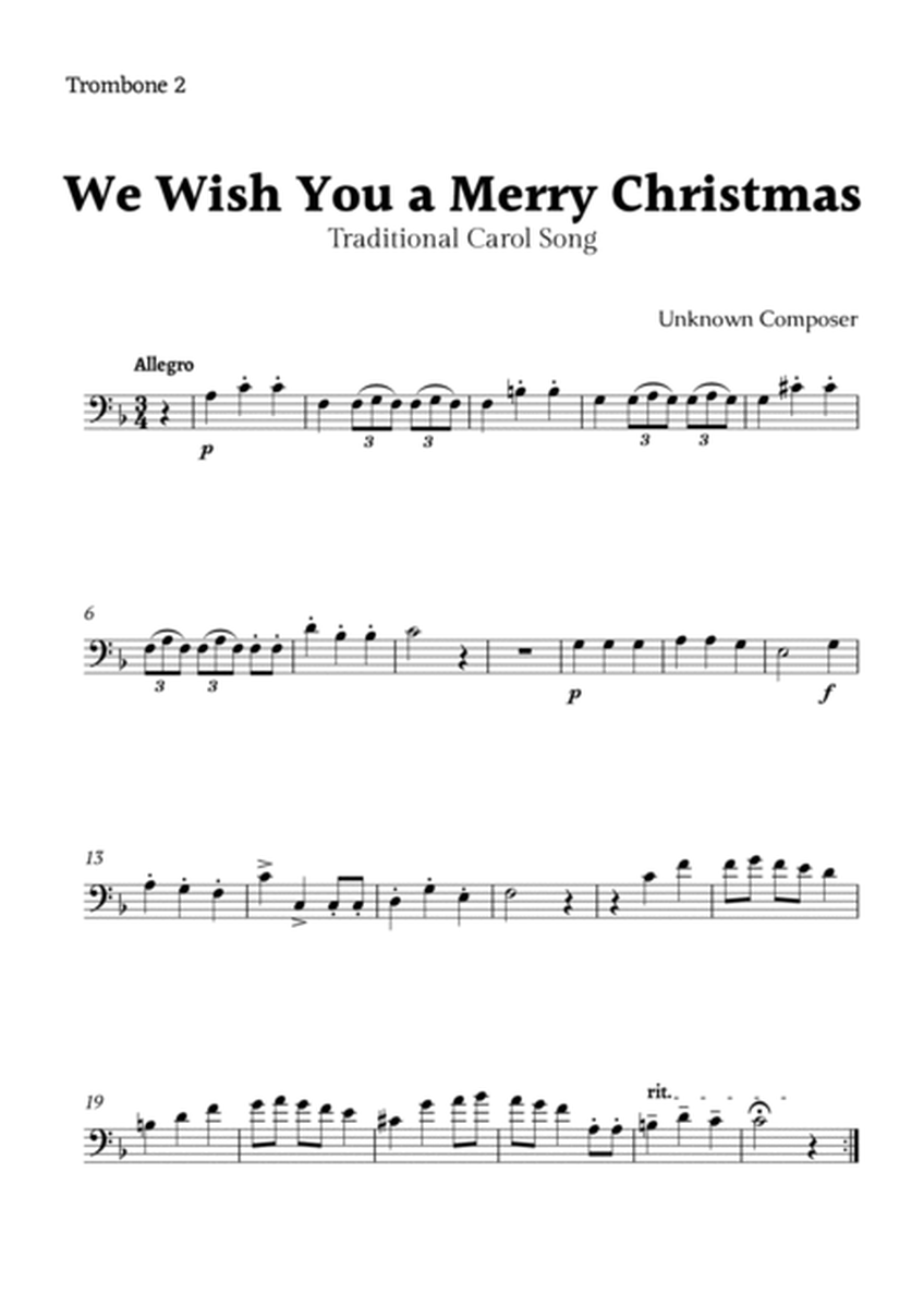 We Wish you a Merry Christmas for Trombone Quartet with Chords image number null