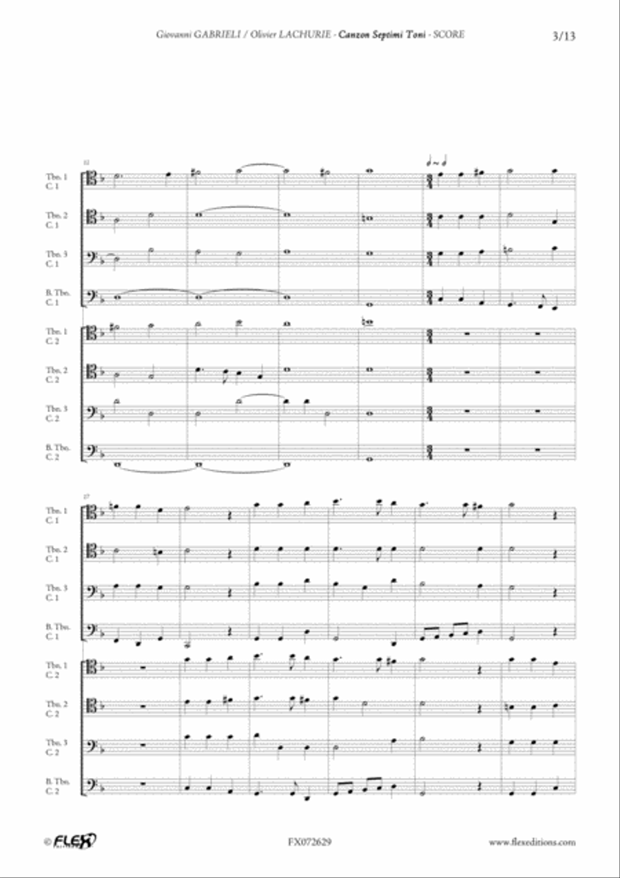 Canzon Septimi Toni a 8 Trombone scores gallery preview page 3