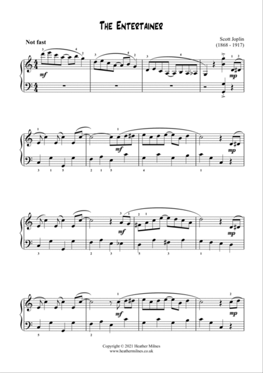 Four Vintage American Favourites - The Entertainer, The Liberty Bell, Aura Lea, Five Foot Two Easy Piano scores gallery preview page 2