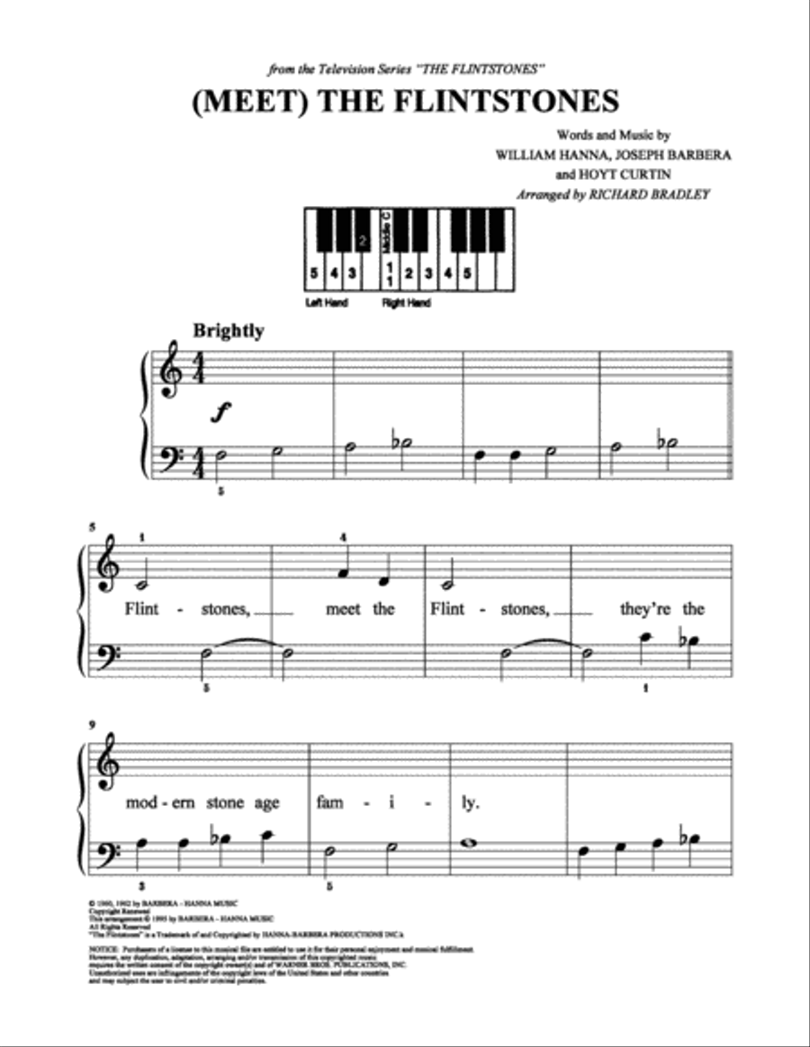 (Meet) The Flintstones (Meet) The Flintstones Easy Piano scores gallery preview page 1