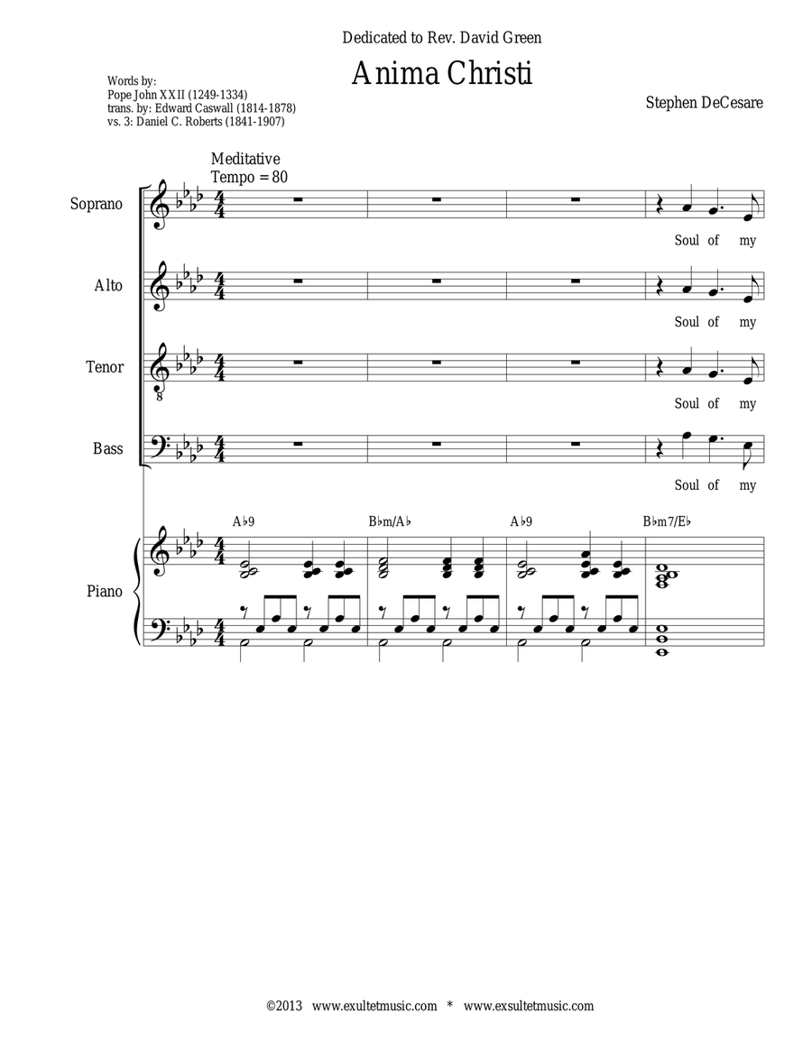 Anima Christi (SATB Divisi) Divisi scores gallery preview page 1