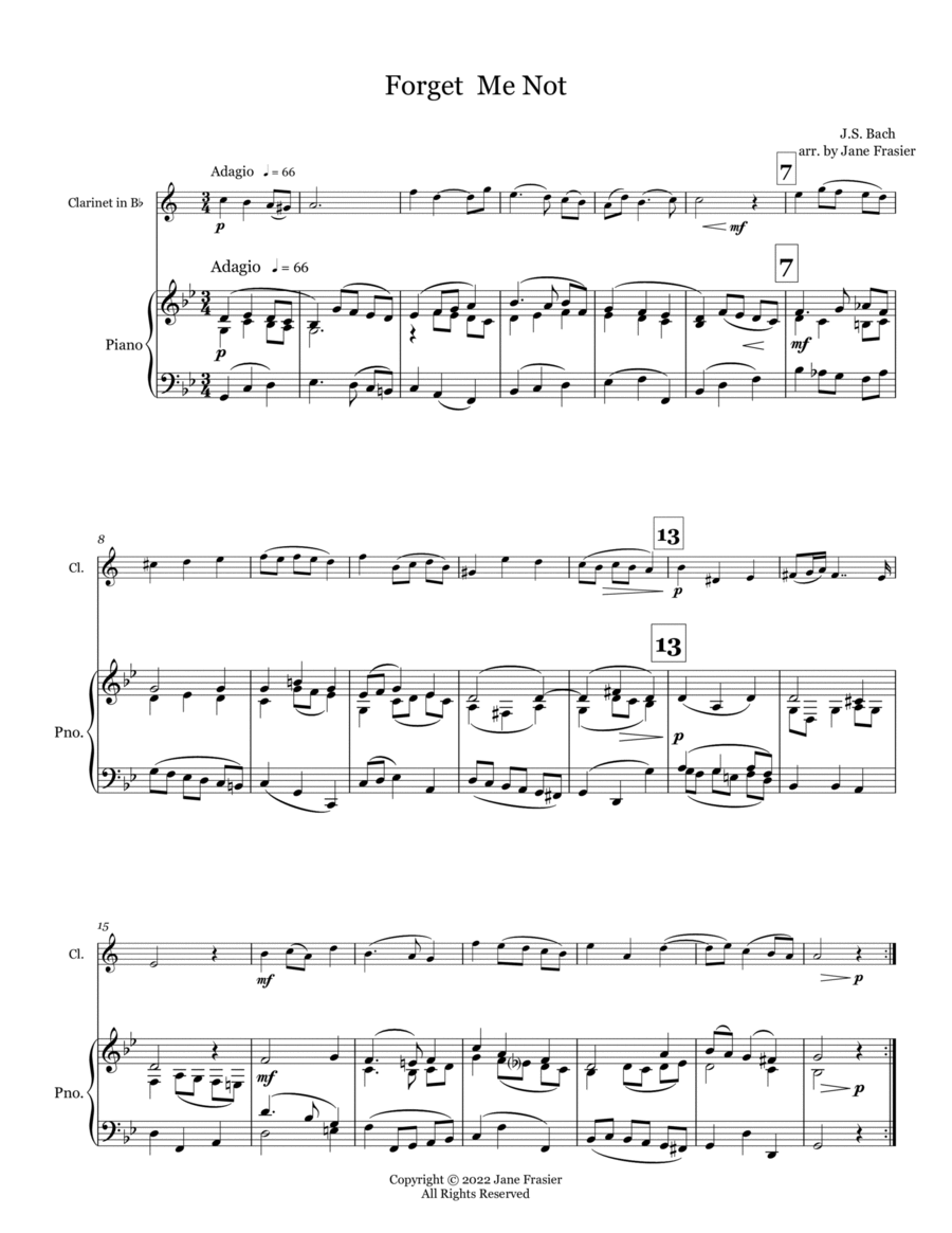 Forget Me Not (Vergiss mein nicht) Chamber Music scores gallery preview page 1