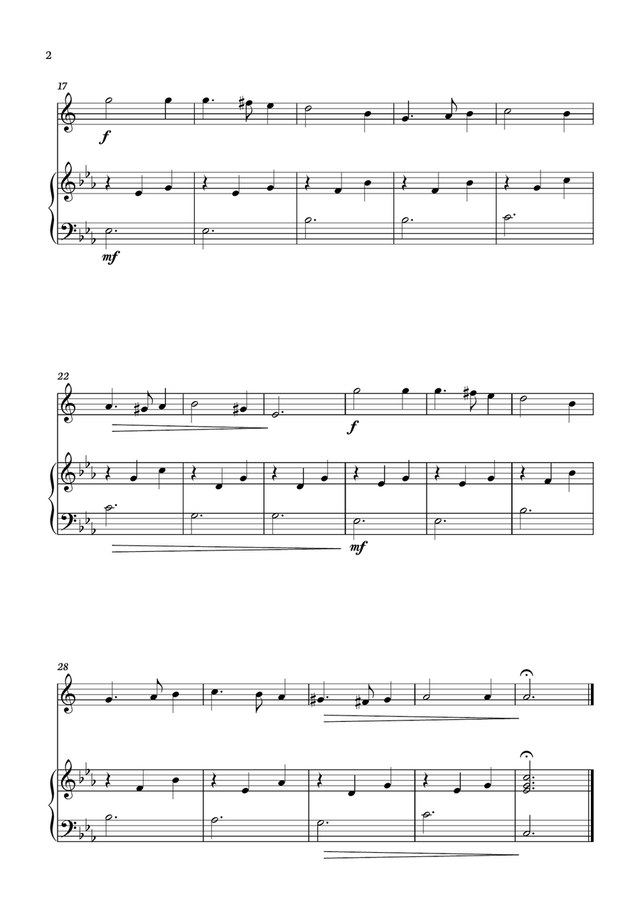 Greensleeves for Baritone Sax with piano accompaniment Baritone Saxophone scores gallery preview page 2