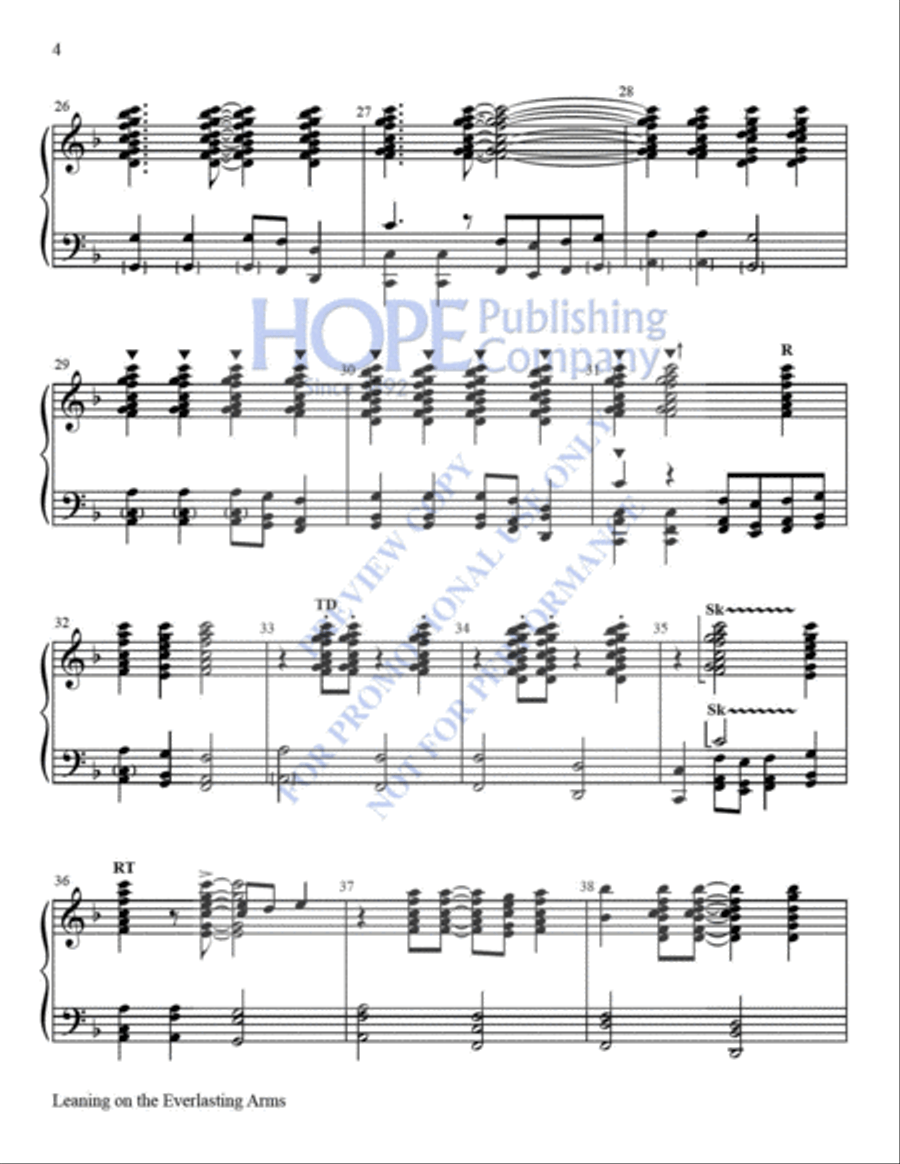 Leaning on the Everlasting Arms Handbell Choir scores gallery preview page 5