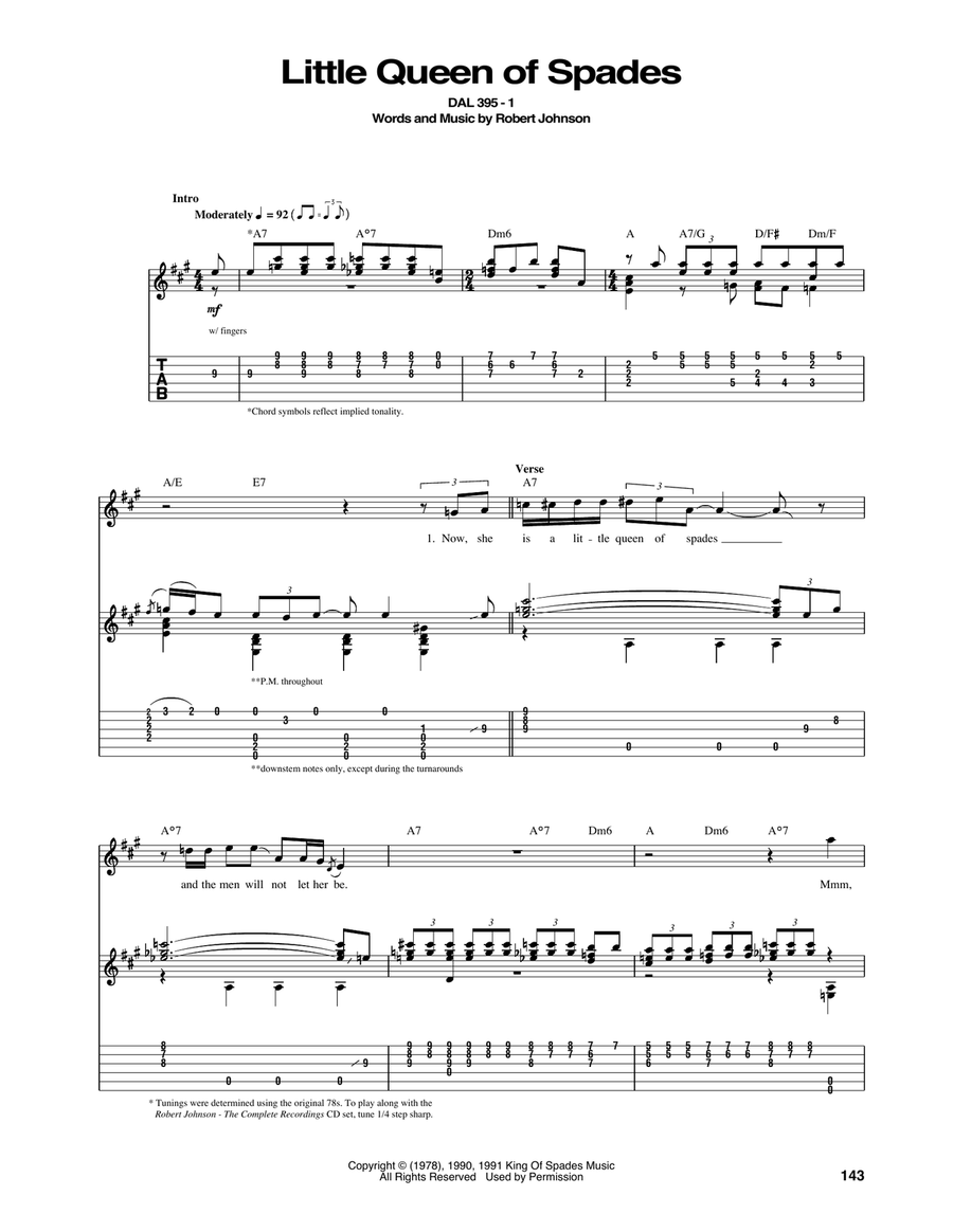 Little Queen Of Spades Electric Guitar scores gallery preview page 1