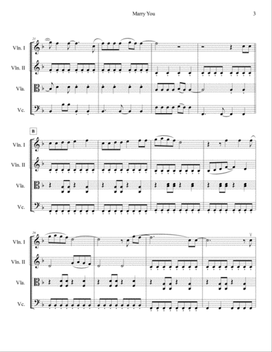 Marry You Marry You String Quartet scores gallery preview page 4