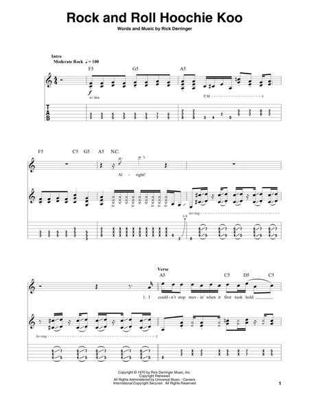 Rock And Roll Hoochie Koo by Rick Derringer - Guitar Chords/Lyrics - Guitar  Instructor