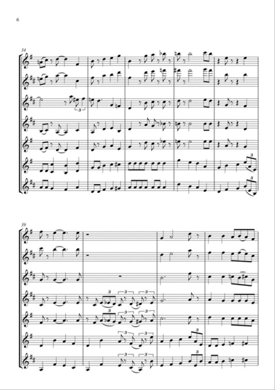 Blue Christmas Blue Christmas Saxophone Quartet scores gallery preview page 6