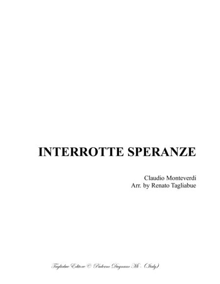 INTERROTTE SPERANZE - C. Monteverdi - SV 132 - For TT and Organ image number null