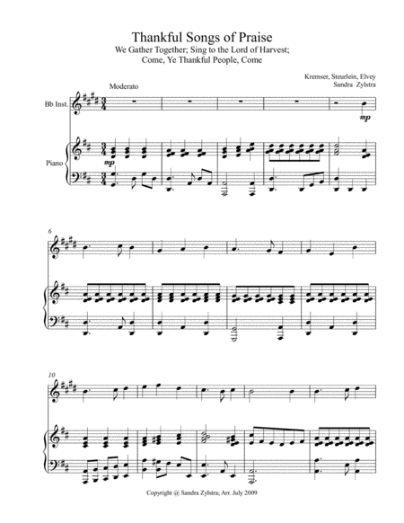 Thankful Songs of Praise (treble Bb instrument solo) image number null