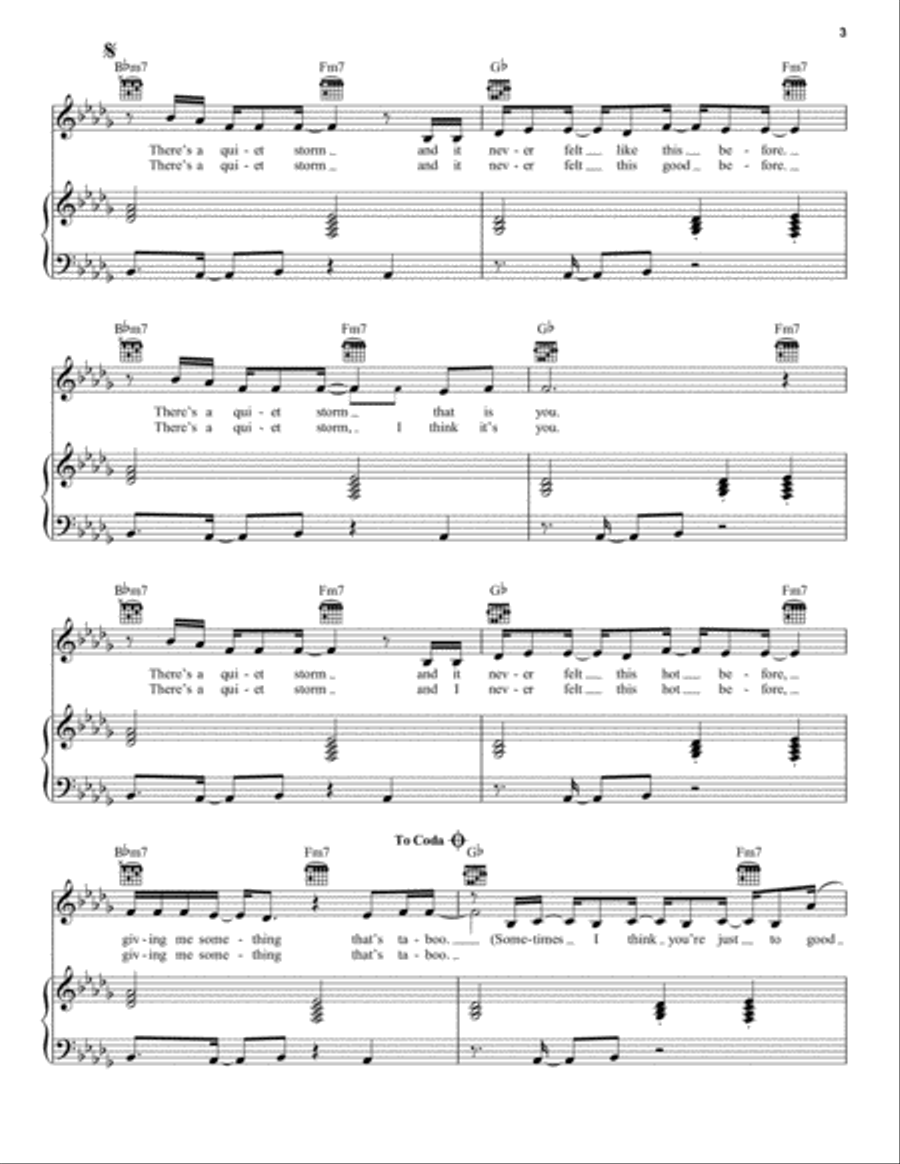 The Sweetest Taboo Piano, Vocal, Guitar scores gallery preview page 3
