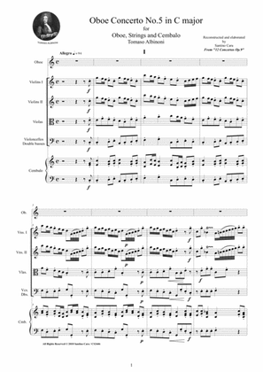 Albinoni - Oboe Concerto No.5 in C major Op.9 for Oboe, Strings and Cembalo