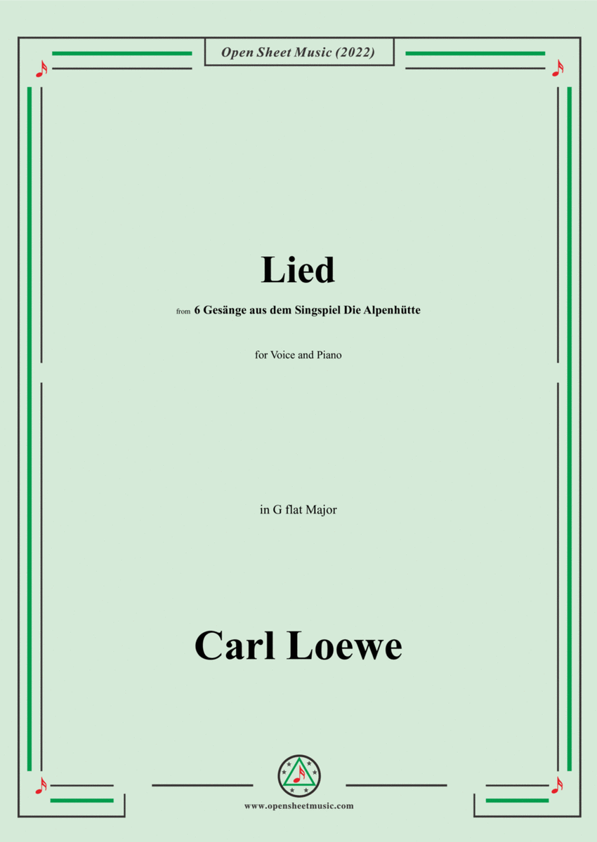 Loewe-Lied,in G flat Major,for Voice and Piano