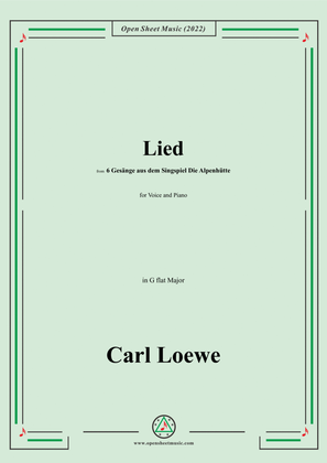 Book cover for Loewe-Lied,in G flat Major,for Voice and Piano