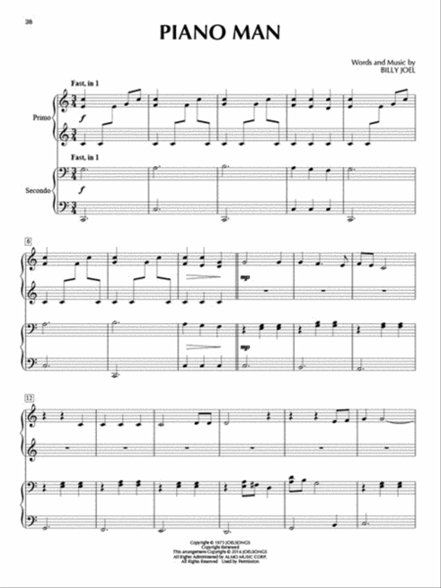 Billy Joel for Piano Duet 1 Piano, 4-Hands scores gallery preview page 4