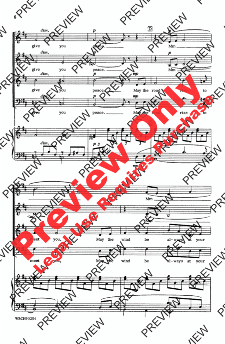 Old Irish Blessing 4-Part scores gallery preview page 6