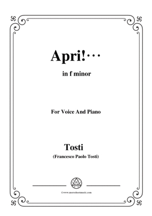 Tosti-Apri! In f minor,for Voice and Piano