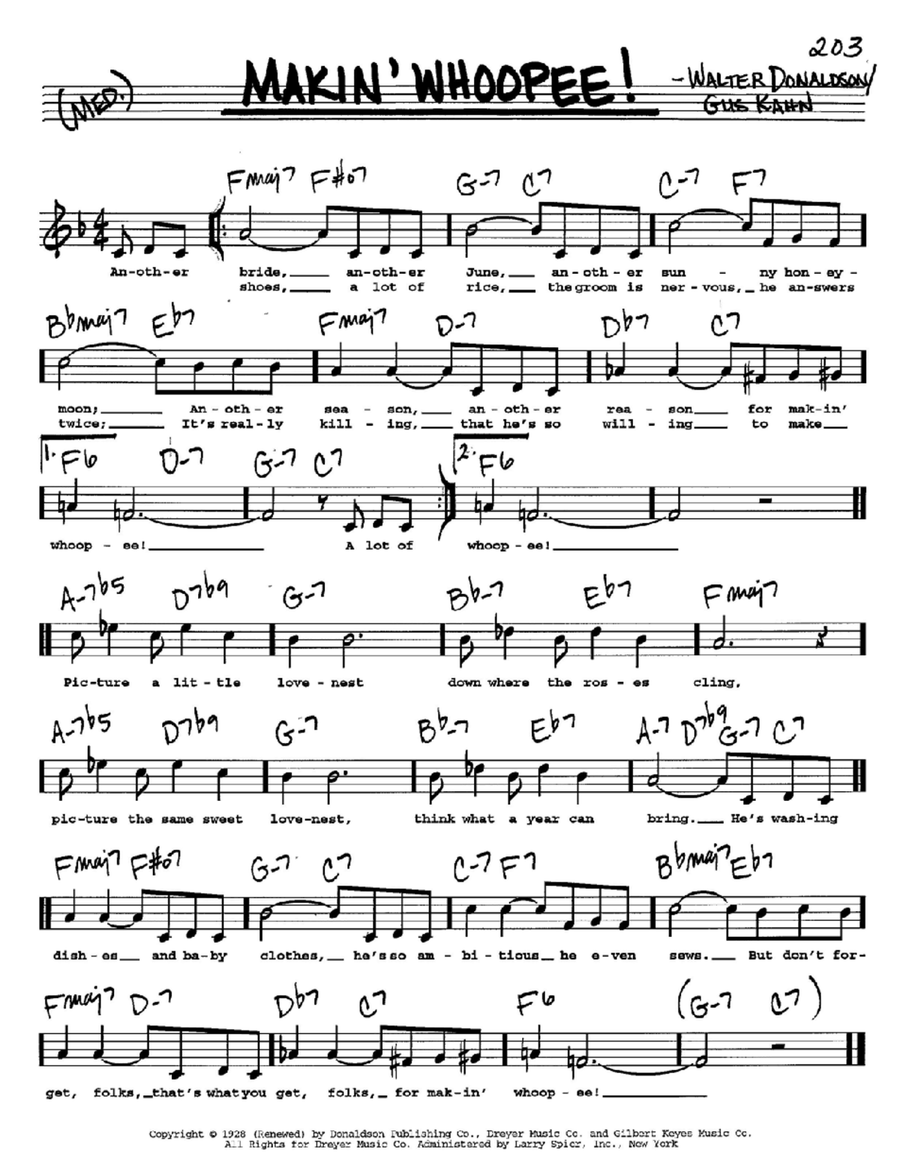 Makin' Whoopee! Voice scores gallery preview page 1