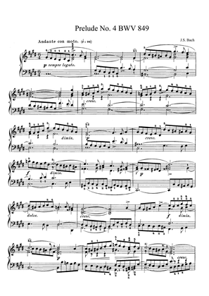 Bach Prelude and Fugue No. 4 BWV 849 in C-sharp Minor. The Well-Tempered Clavier Book I