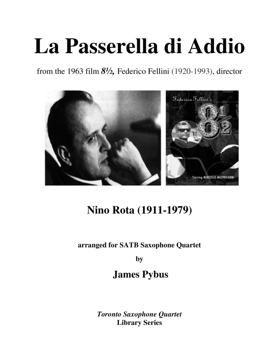 La Passerella Di Addio Saxophone Quartet scores gallery preview page 1