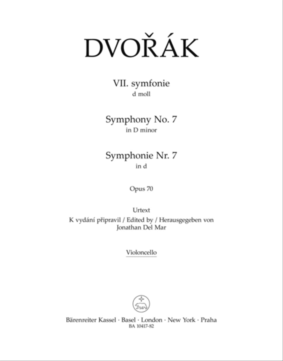 Book cover for Symphony Nr. 7 D minor op. 70