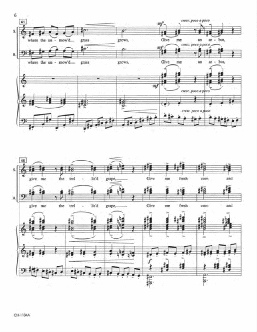 Two Whitman Songs 4-Part scores gallery preview page 6