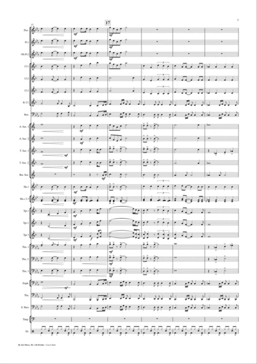 He Ain't Heavy, He's My Brother Concert Band scores gallery preview page 4