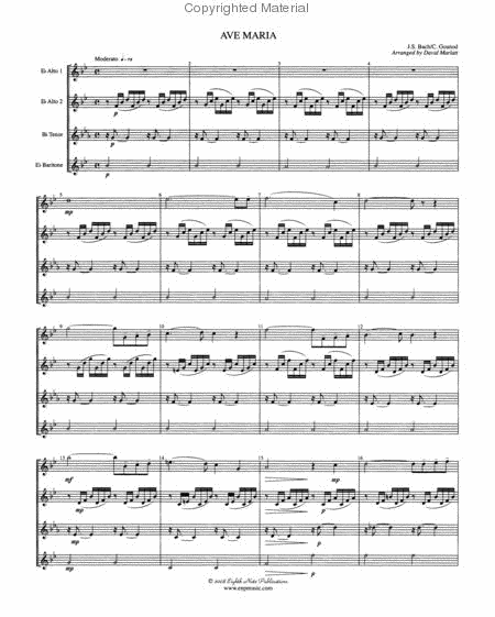Ave Maria by Charles Francois Gounod AATB - Sheet Music