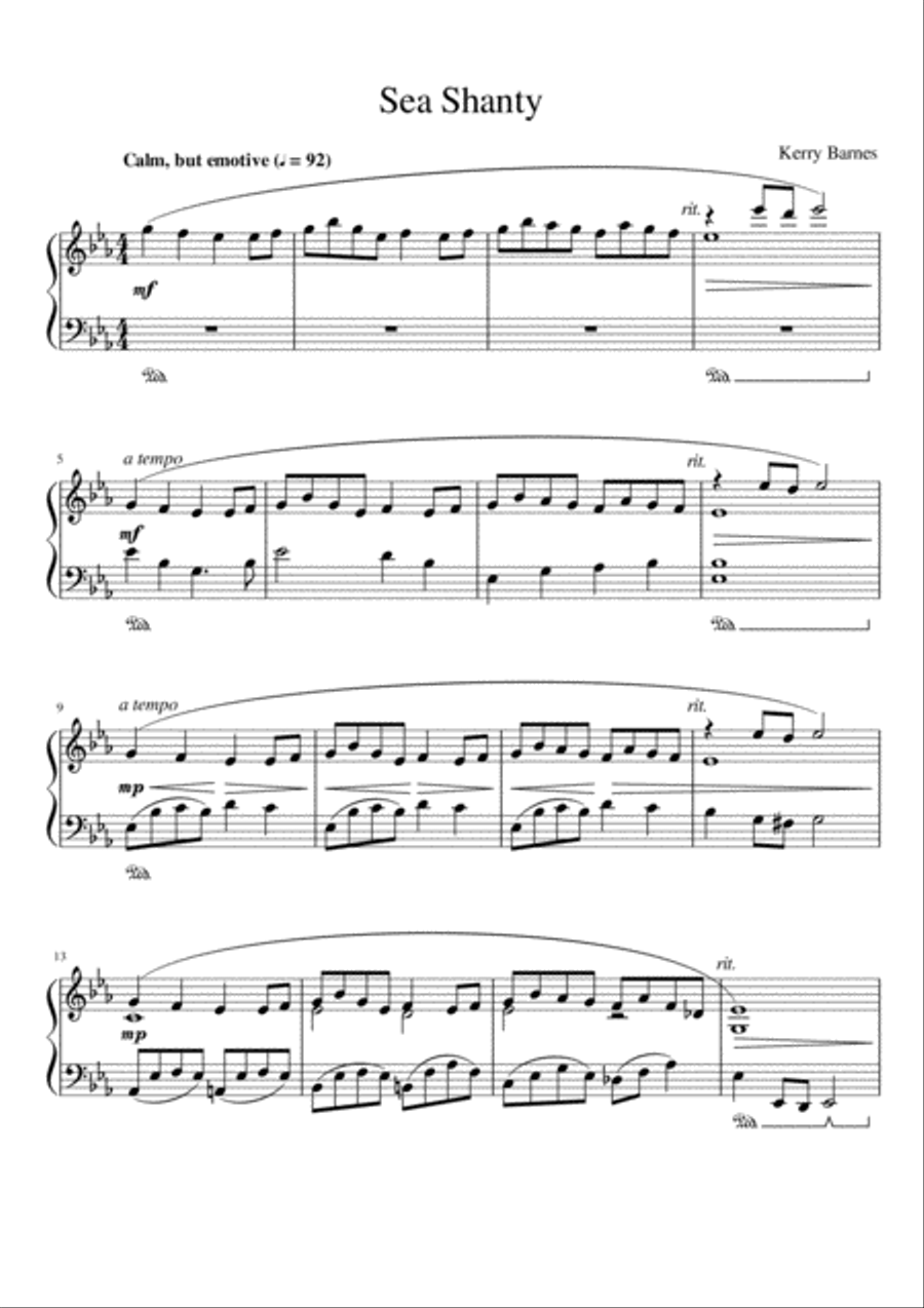 'Sea Shanty' Piano solo in E Flat Major Piano Solo scores gallery preview page 1