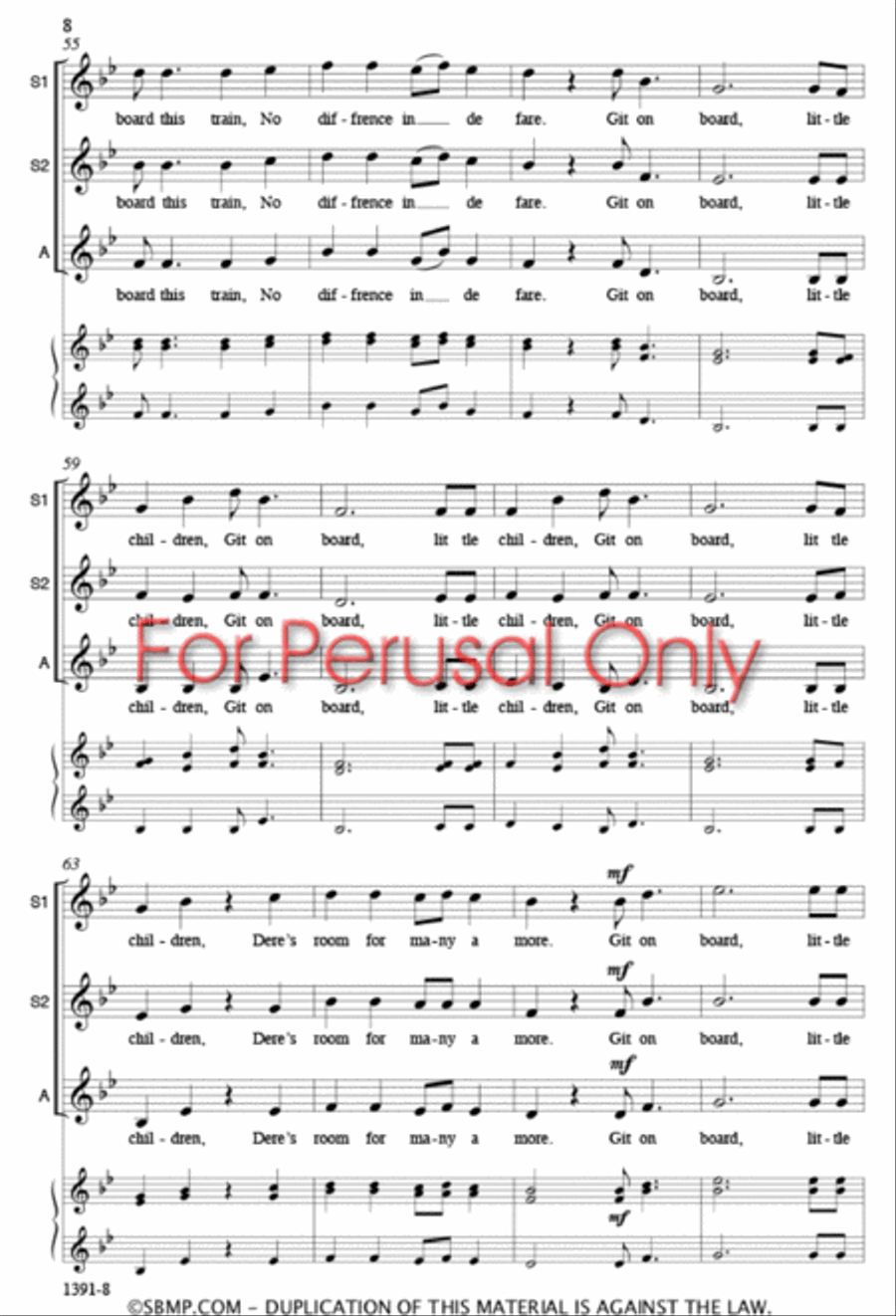 Gospel Train - SSA Octavo SSA scores gallery preview page 7