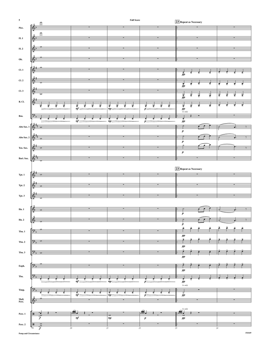 Pomp and Circumstance Concert Band scores gallery preview page 6