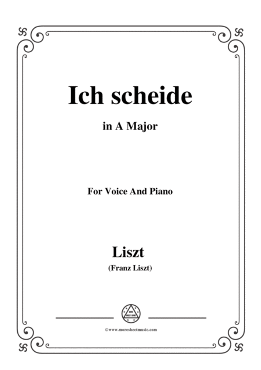 Liszt-Ich scheide in A Major,for Voice and Piano Voice Solo scores gallery preview page 1