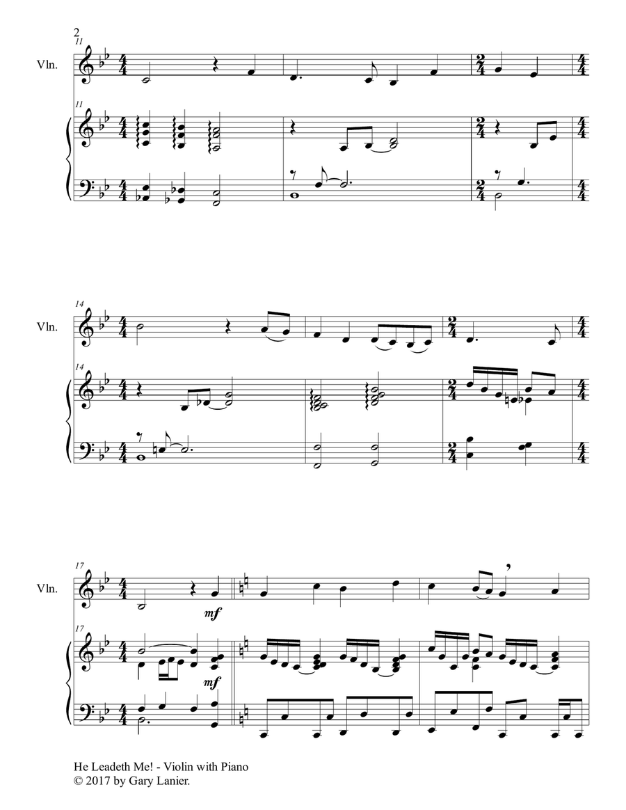 Gospel Hymns for Violin (Violin with Piano Accompaniment) Violin Solo scores gallery preview page 3