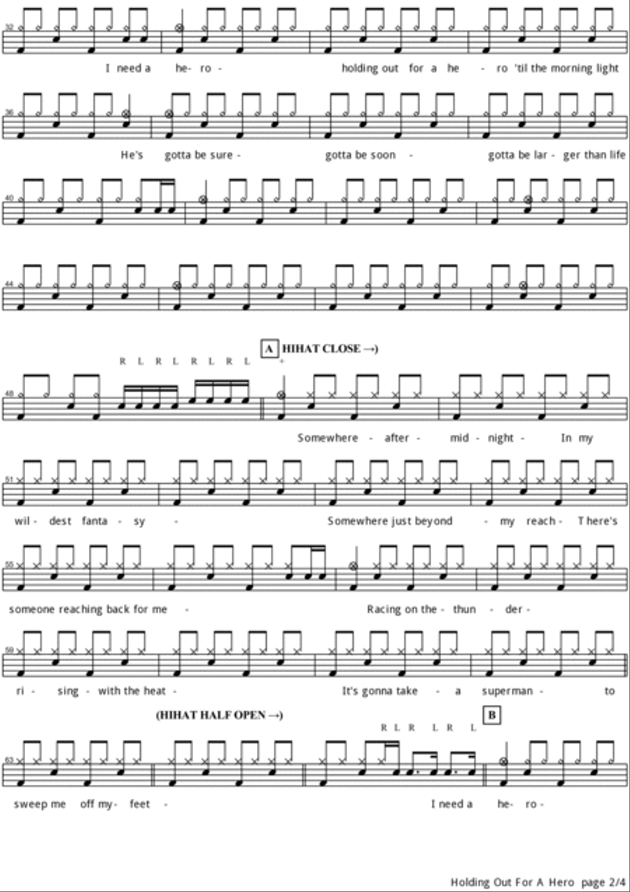 Holding Out For A Hero Drum Set scores gallery preview page 2