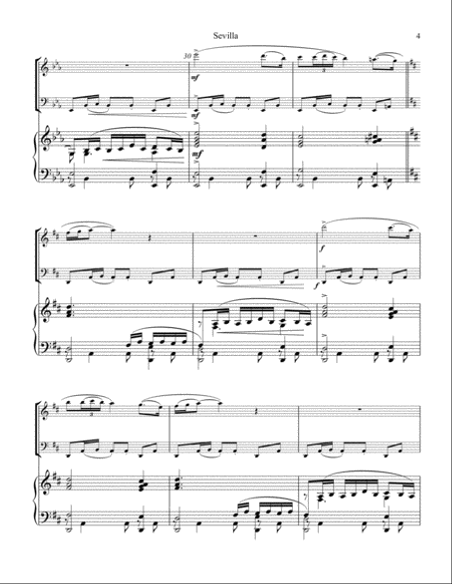 Sevilla Op. 47 No. 3 for piano trio (contrabass ad lib.) Piano Trio scores gallery preview page 5