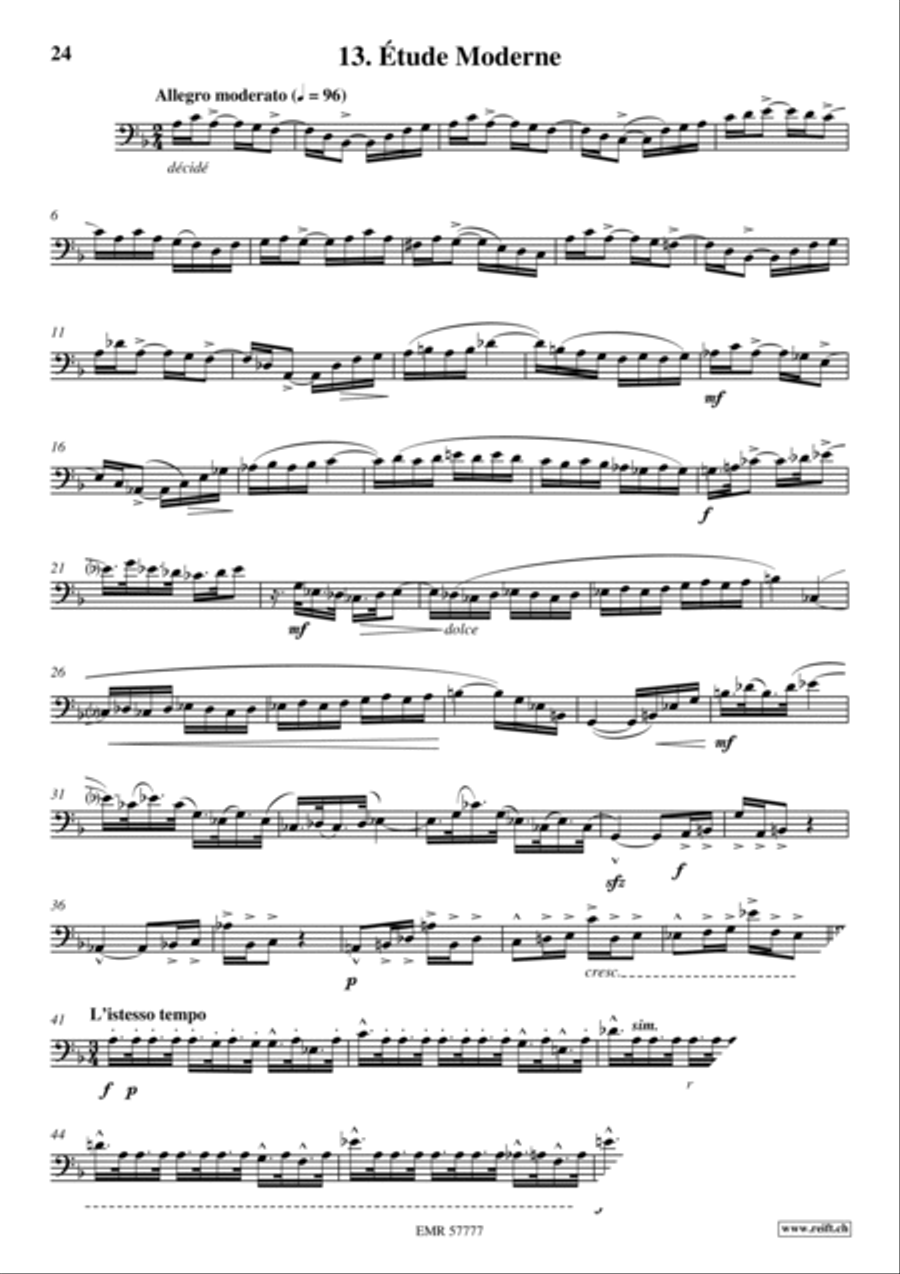 36 Etudes Transcendantes Trombone scores gallery preview page 15
