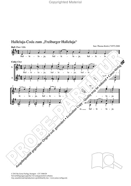 Halleluja-Coda zum "Freiburger Halleluja"