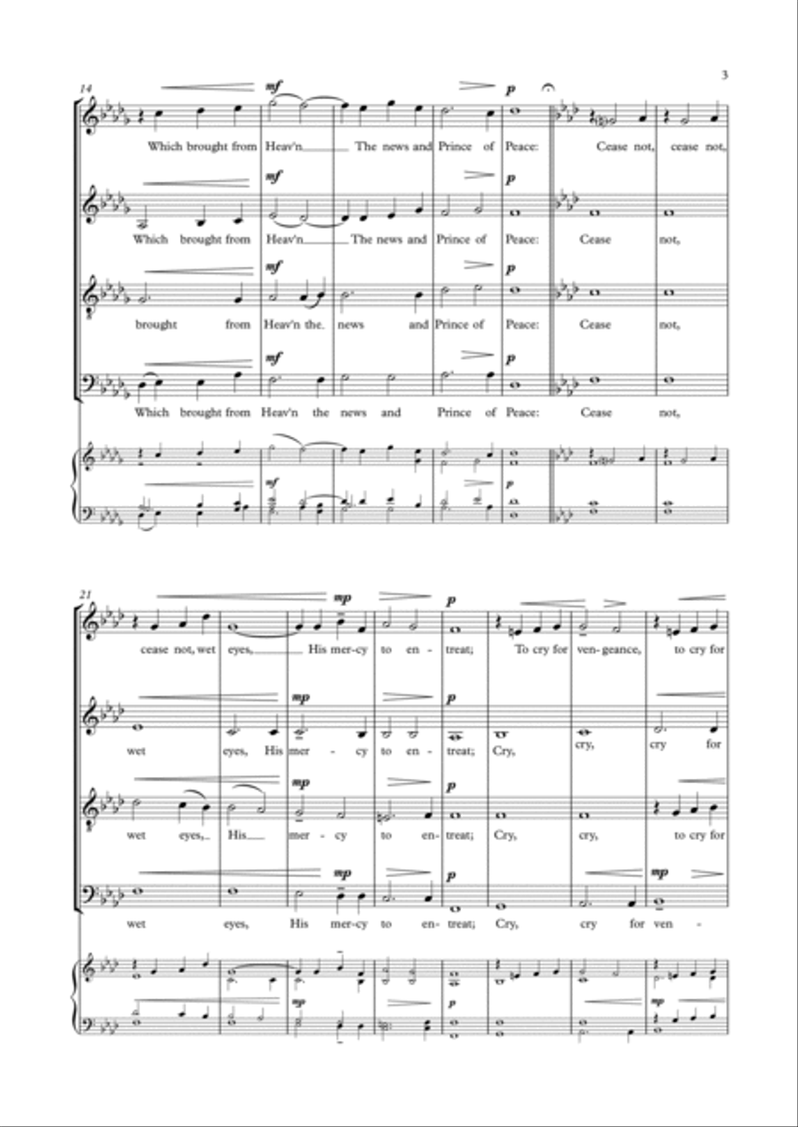 Drop, Drop, SlowTears 4-Part scores gallery preview page 3