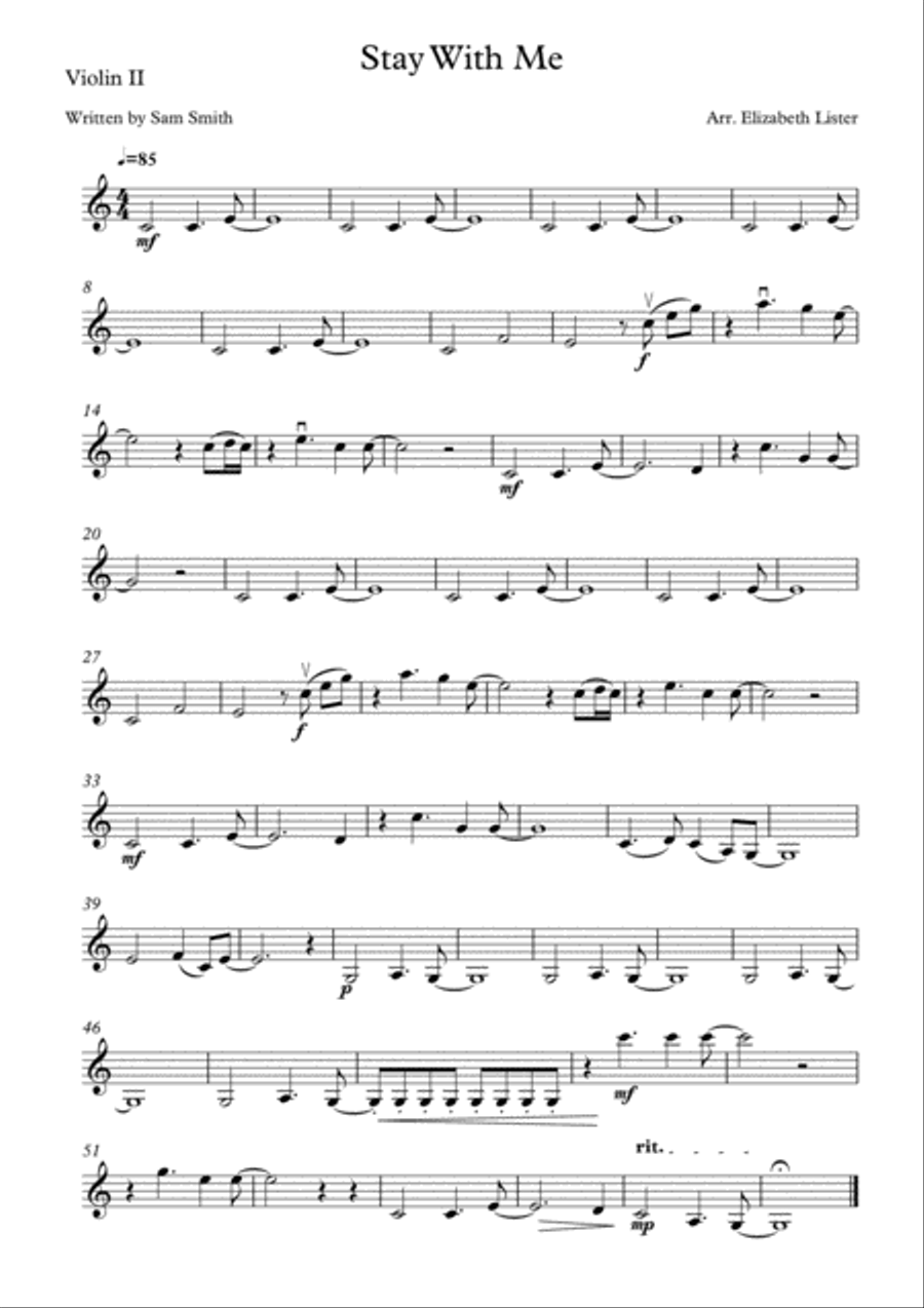 Stay With Me String Quartet scores gallery preview page 2