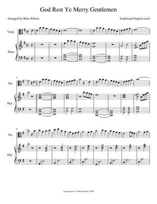 God Rest Ye Merry Gentlemen--harp/viola duet