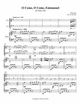 O Come, O Come, Emmanuel for Piano Trio