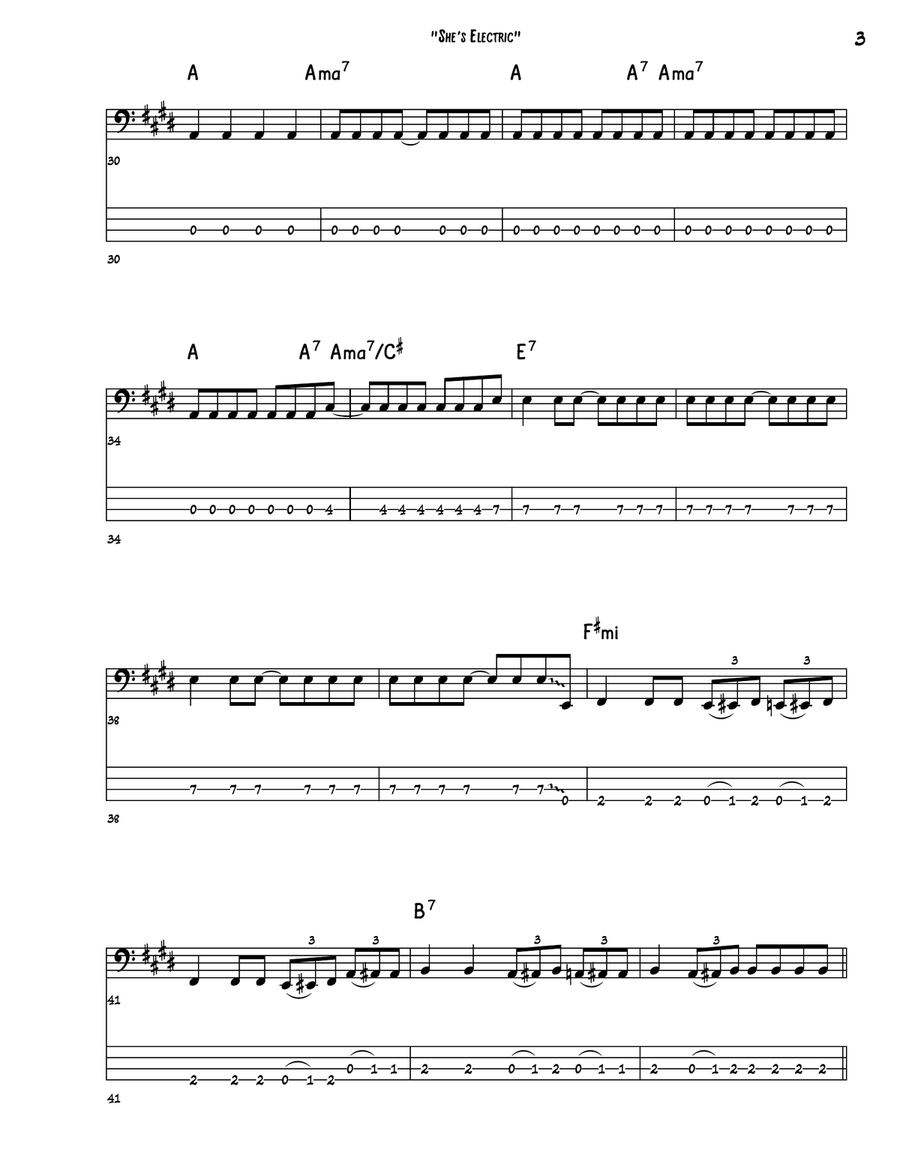She's Electric Guitar Tablature scores gallery preview page 3