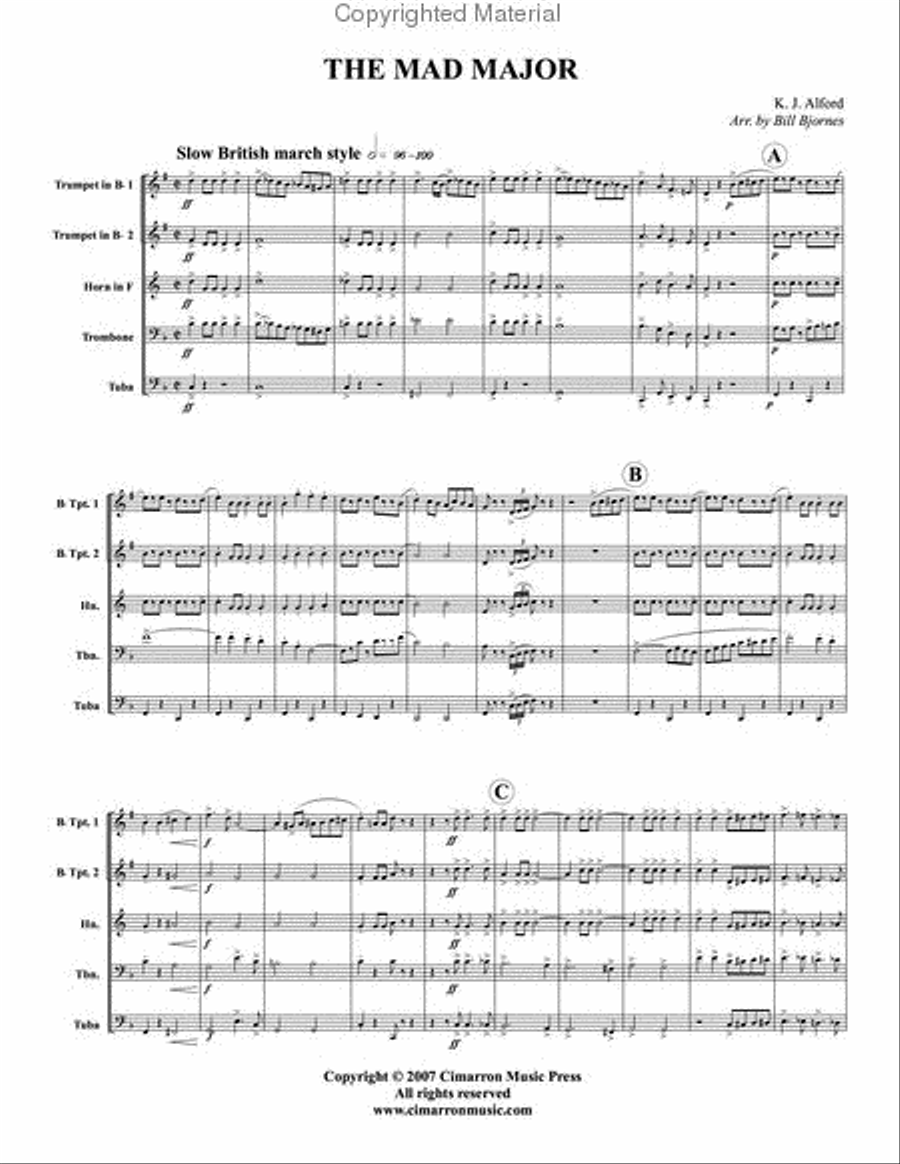 Mad Major March Brass Quintet scores gallery preview page 2