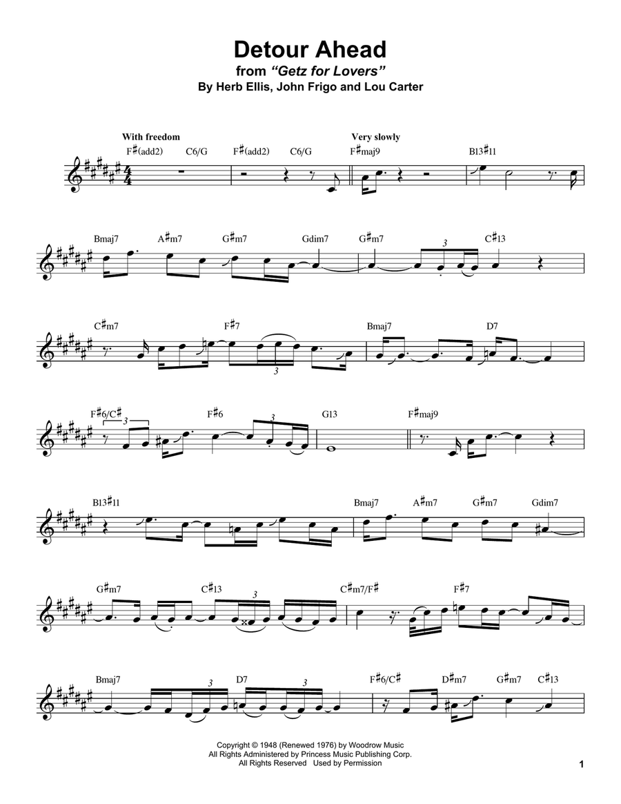 Detour Ahead Alto Saxophone scores gallery preview page 1