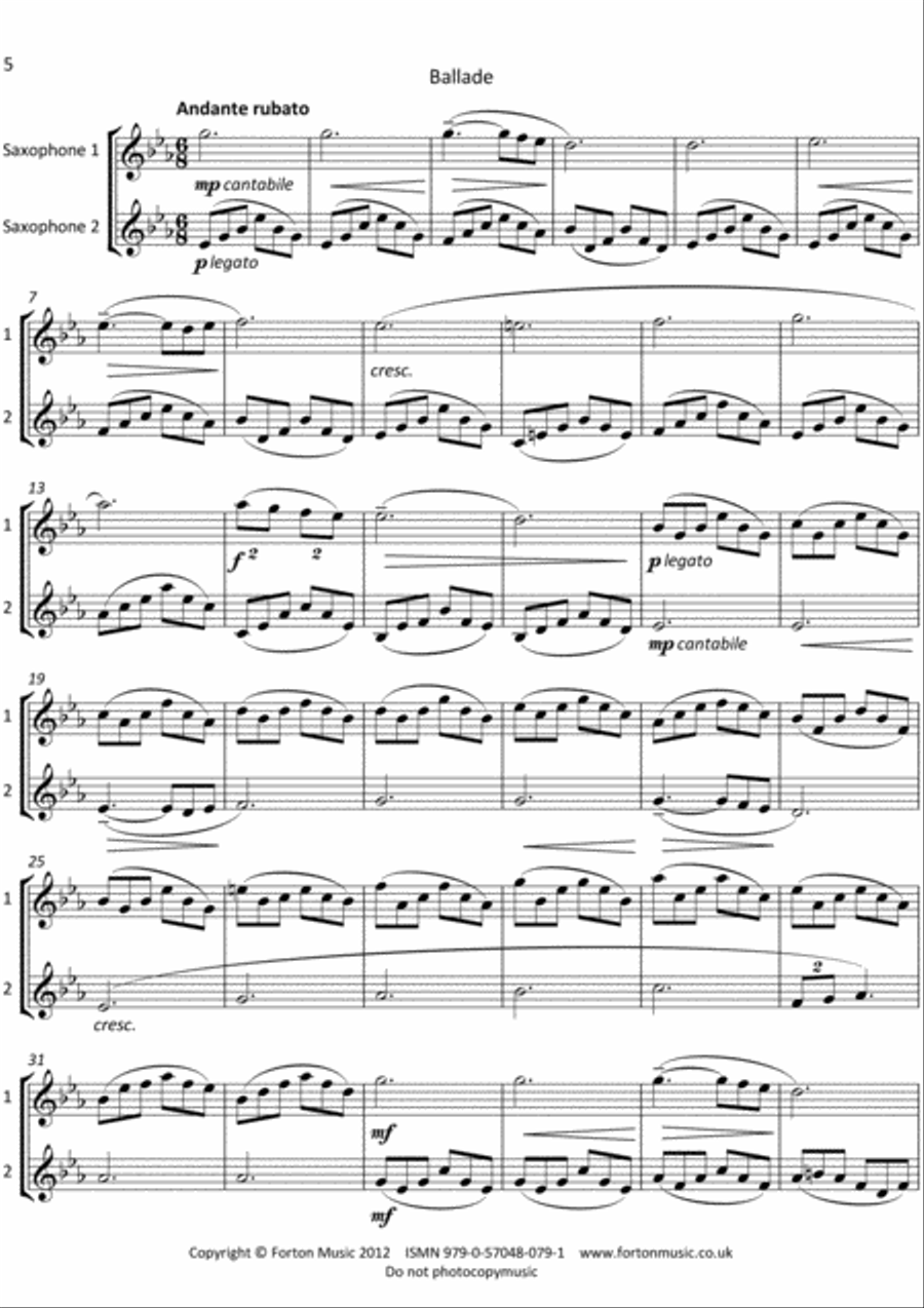 GCSEasy Sax Duets Woodwind Duet scores gallery preview page 6