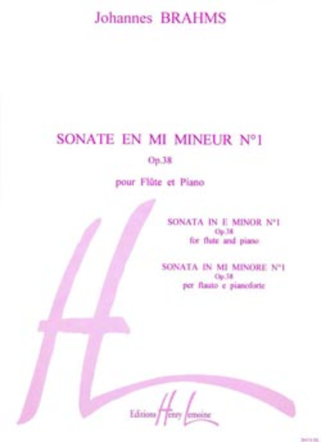Sonate, No. 1 en mi min. Op.38