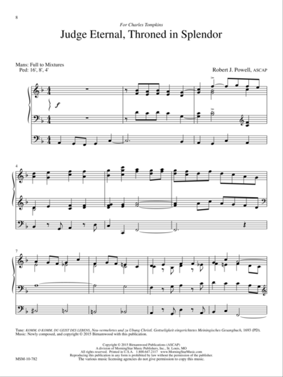 Throned In Glory Three Hymn Settings for Organ Organ Solo scores gallery preview page 10