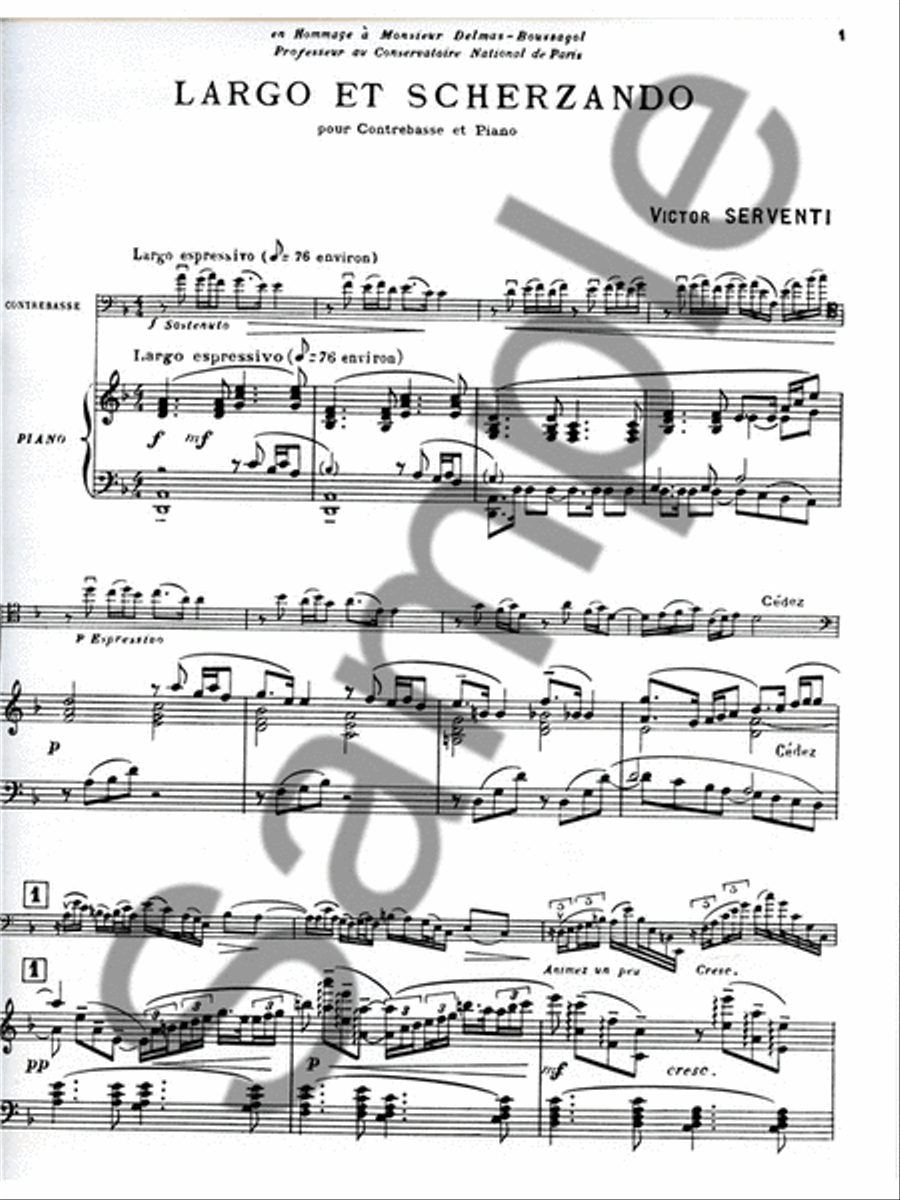 Largo et Scherzando Double Bass scores gallery preview page 2