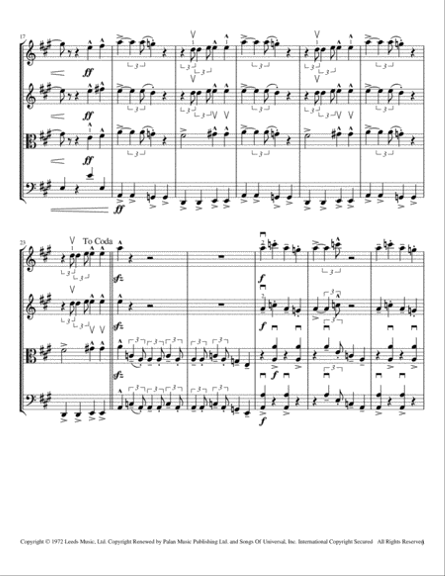 Rock & Roll - Part II (the Hey Song) String Quartet scores gallery preview page 5
